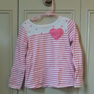 Girls Long Sleeved Striped Peplum Tee